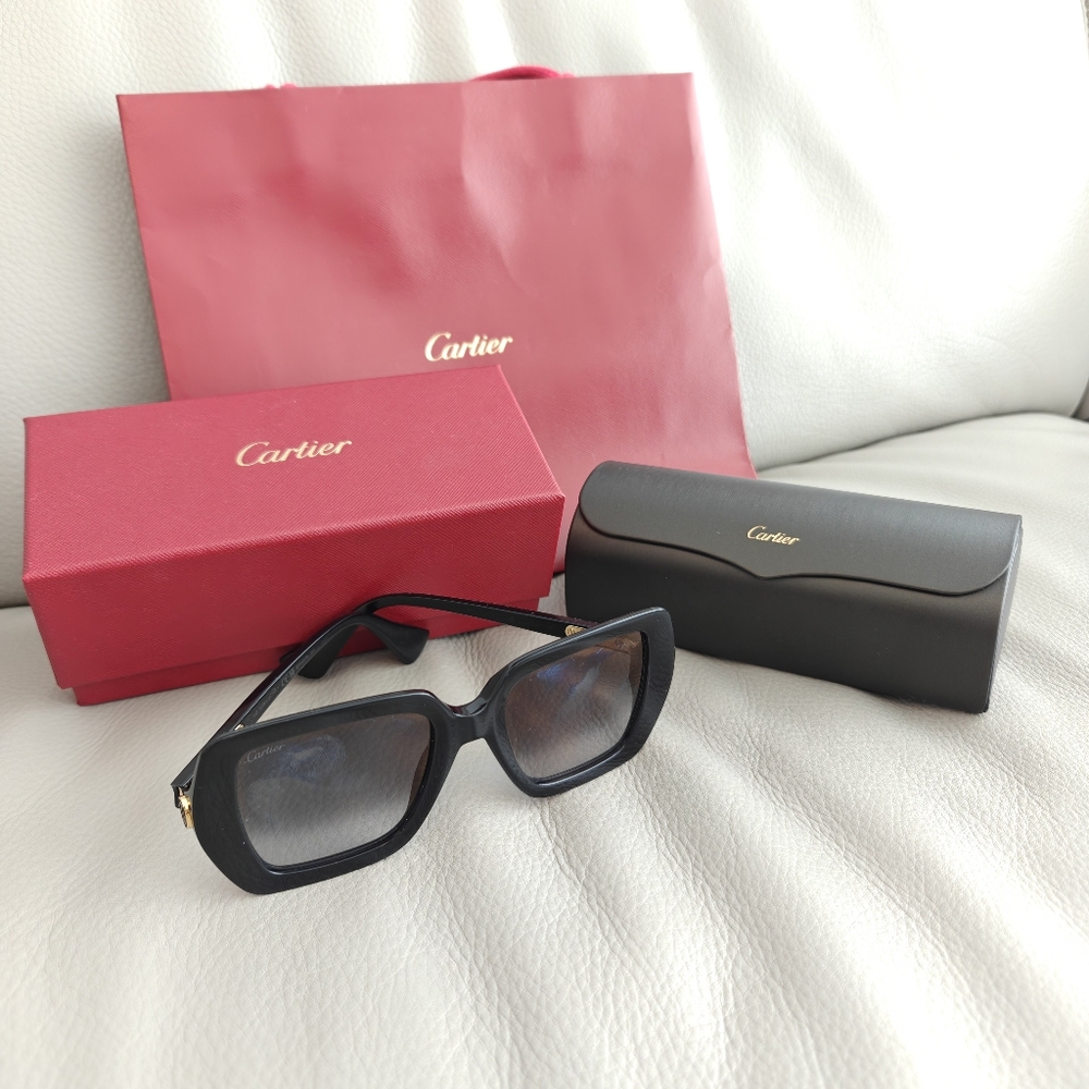 Authentic Cartier Black Sunglasses CT0507S